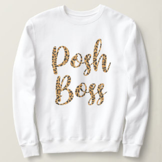 Camisola de Pullover Impresso de Posh Boss Leopard