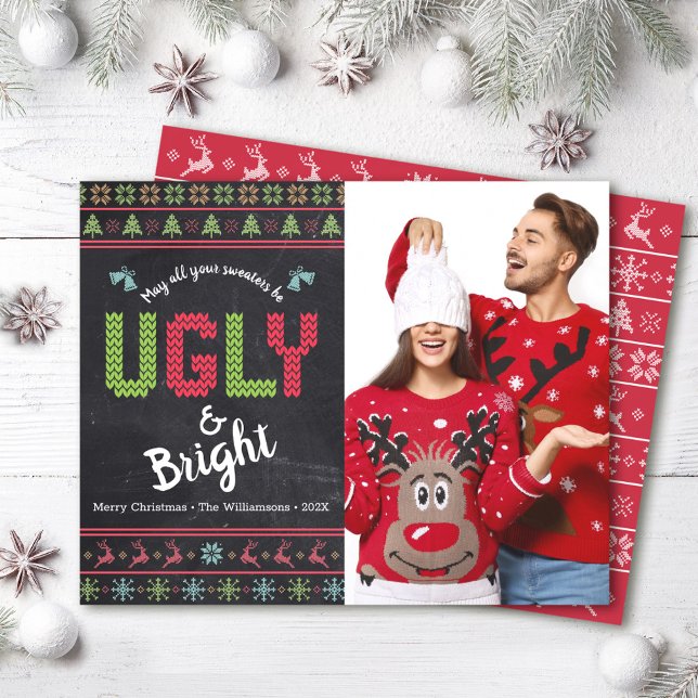 Camisola Feia de Natal com Foto Orçamento Quadro P (Criador carregado)