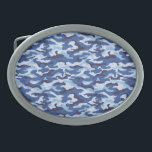 Camo Belt Buckle<br><div class="desc">fivela de cinto mostrada em um impressão de camo azul. Personalize este item ou comprar como está.</div>