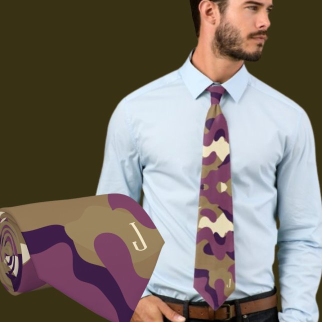 Camo camuflage gravata verde-violeta inicial do pe (Criador carregado)