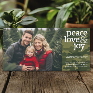 Camo Cartões de foto de Natal - Joy do Amor pela P
