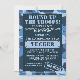 Camo Convite de aniversário, Exército, Missão