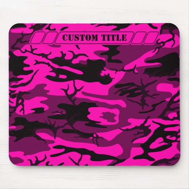 Camo cor-de-rosa estrangeiro Mousepad com título (Frente)