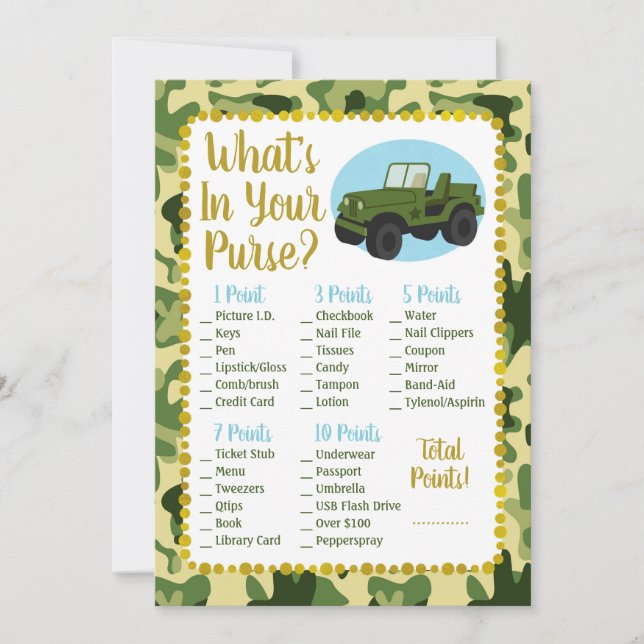 Camo do Exército O que há no seu jogo de Chá (Frente)