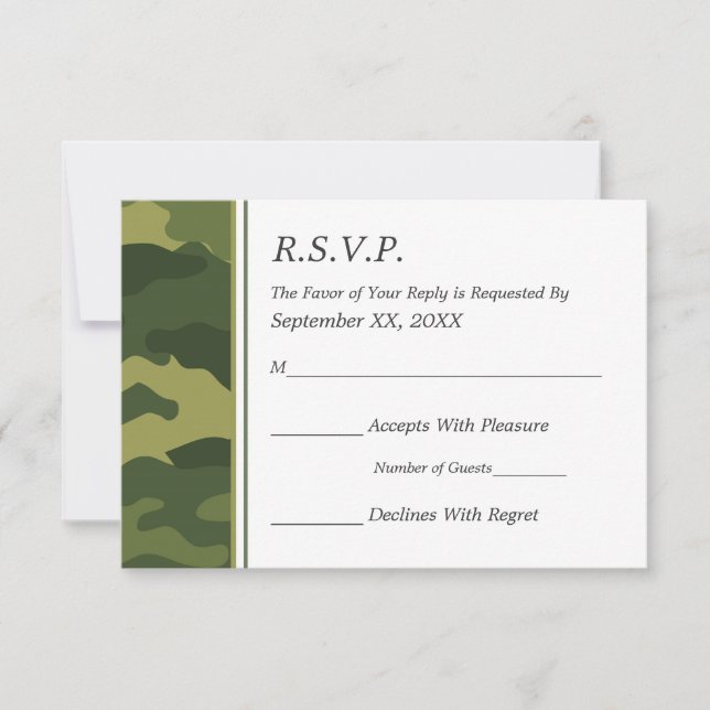 Camo Militar Wedding RSVP (Frente)