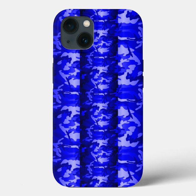 Camo Na moda Azul de Madeira 3D (Verso)