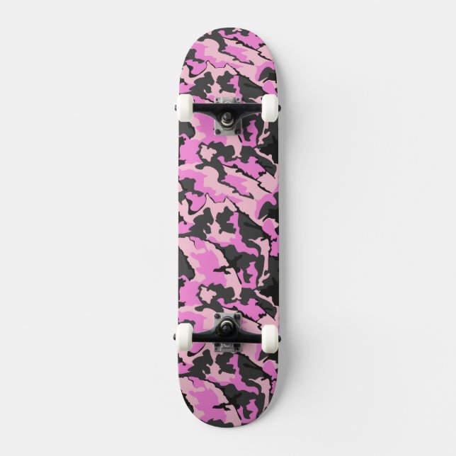 Camo rosa, skate de 7¾" (Frente)