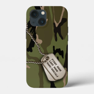Camo verde militar com Tag de cão