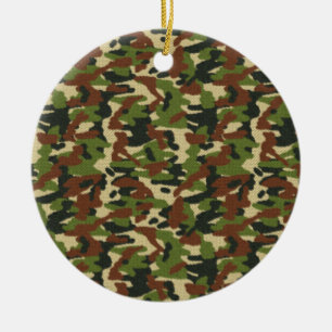 Camouflage Enfeites de natal Verde e Castanho