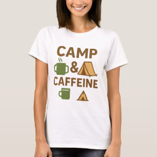 Camp Caffeine T-Shirt Engraçado Com Café - Taça de