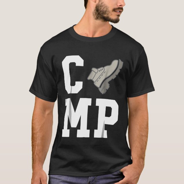Camp Hiking Boots - Camping T-Shirt (Frente)