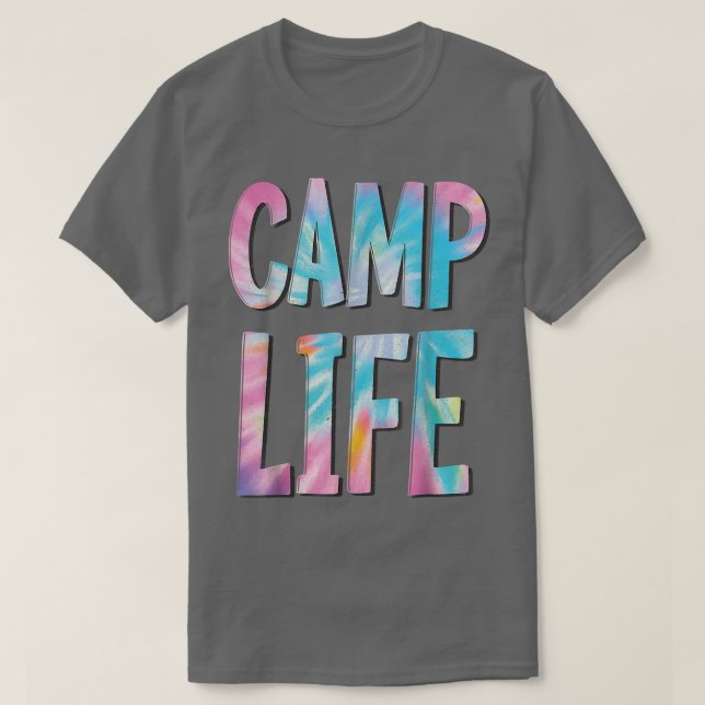 Camp Life Tie-Die Summer Top for Girls Summer Camp (Frente do Design)