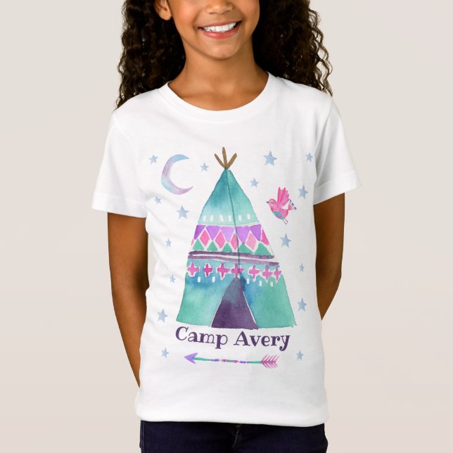 Camp T-Shirt Girl acampando T-Shirt (Frente)