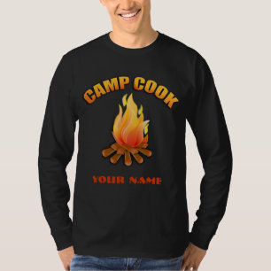 Campanha de Campfire Cook Mens Camiseta de Longa F