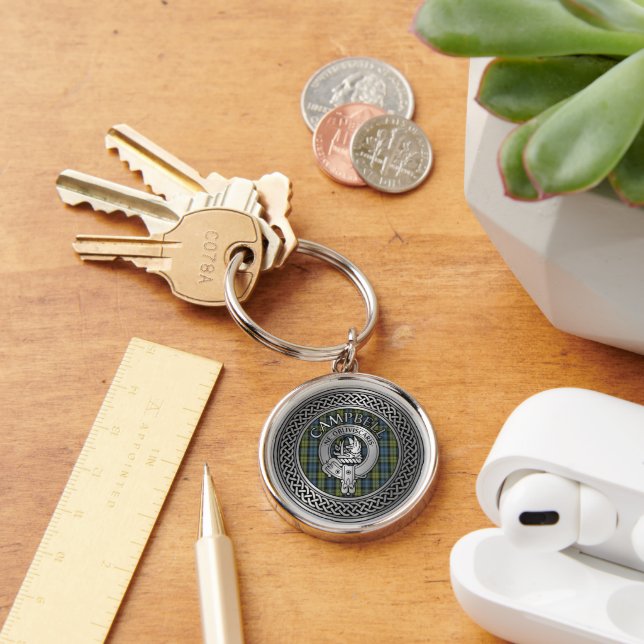 Campbell Crest & Tartan Knot Chaveiro (Mesa)