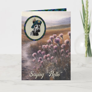 Campbell Scottie Dog & Tartan - Cartão Personaliza