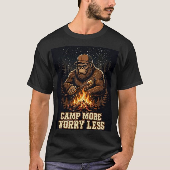 Campe mais, preocupe menos camiseta (Frente)