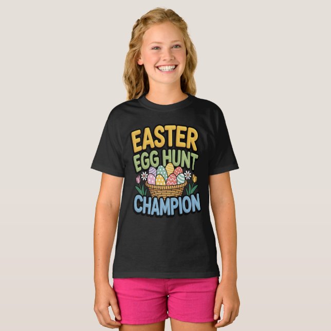 Campeã da Caça aos Ovos de Páscoa Camiseta (Frente Completa)