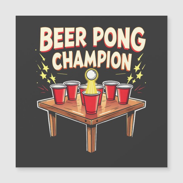 Campeão de Beer Pong Ping Pong Bebendo (Frente)