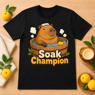 Campeão de Molho de Capivara Kawaii Onsen T-Shirt