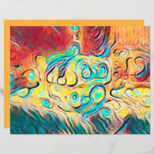 Camper Retro Hippie Abstrato amarelo colorido