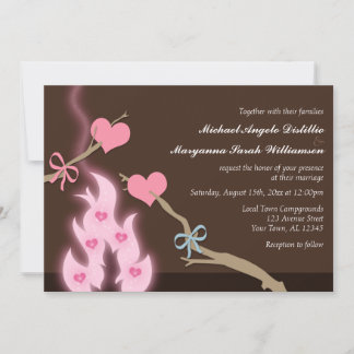 Campfire Hearts Campground Casamento Convites