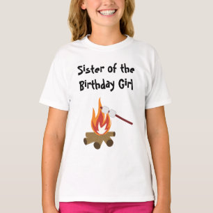 Camping Birthday Irmã T-Shirt
