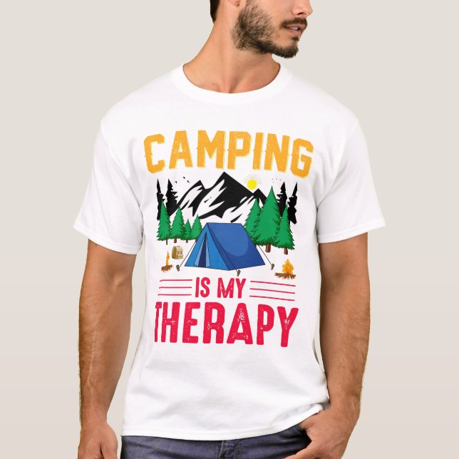 Camping de camiseta é minha terapia (Frente)