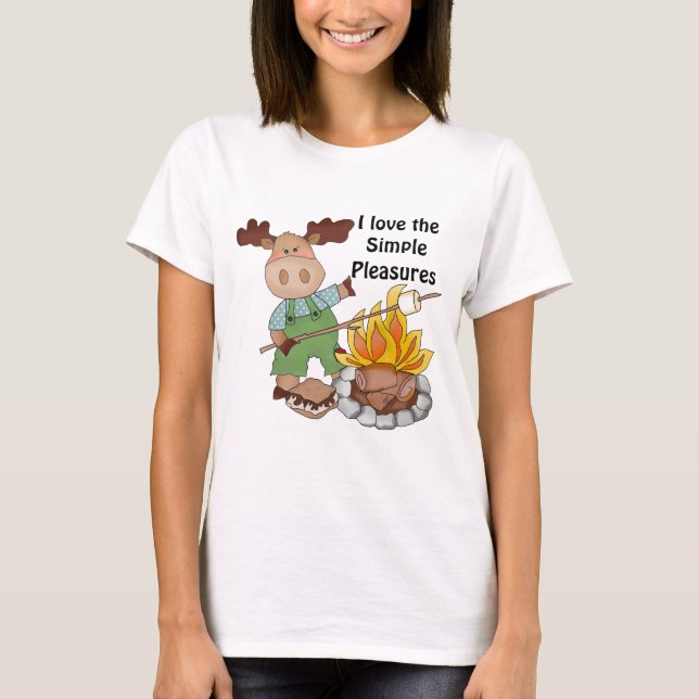 Camping Moose - t-shirt divertida (Frente)