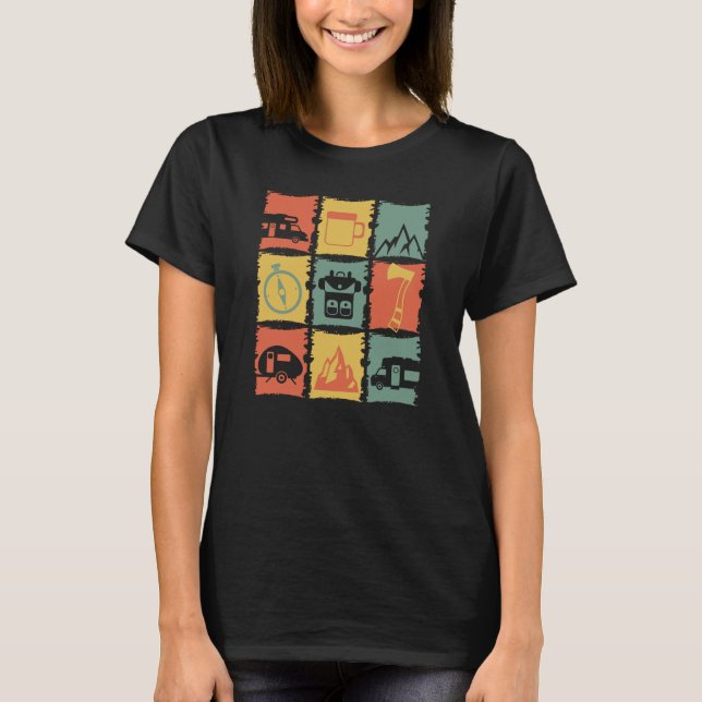 Camping Stuff Grafik para Camper T-Shirt (Frente)