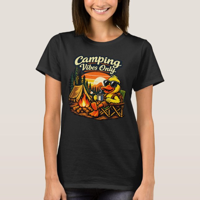 Camping Vibes Only Feels Right Camiseta Feminina E (Frente)