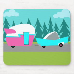Campista retro/reboque e carro Mousepad