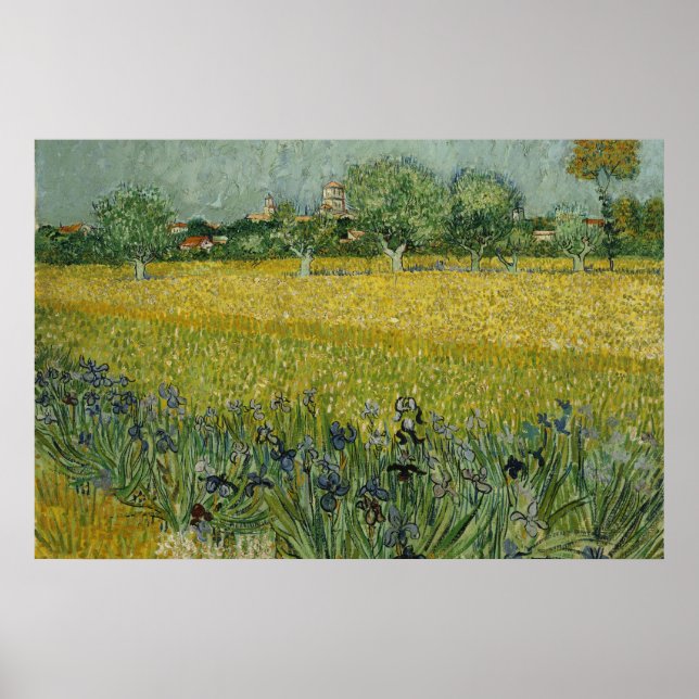 Campo com flores perto de Arles Poster (Frente)