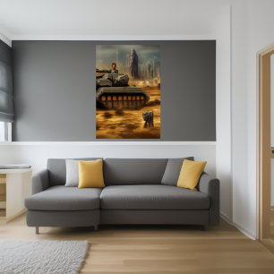 Campo de batalha de Novum Desertum AI Art Poster