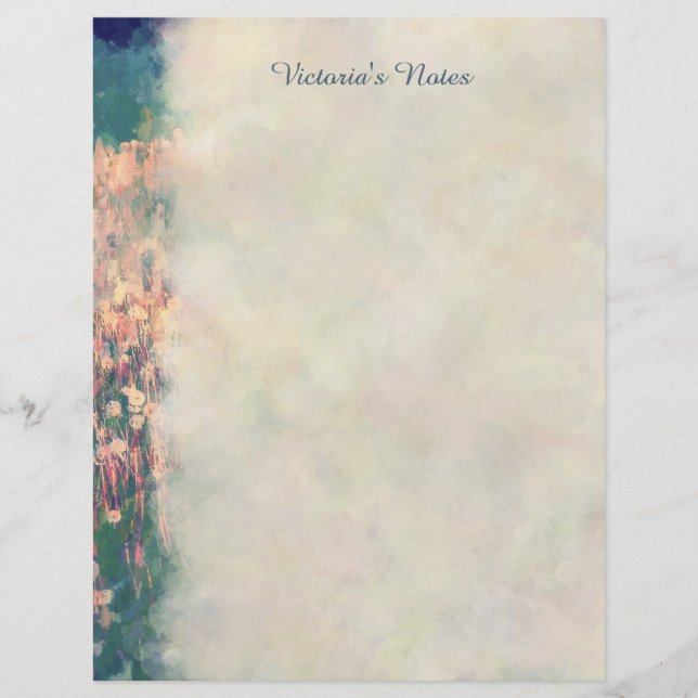 Campo de Dandelion de Desejos Pintura Botânica (Frente)