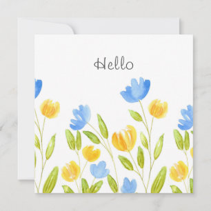 Campo de Flores Amarelas Azuis