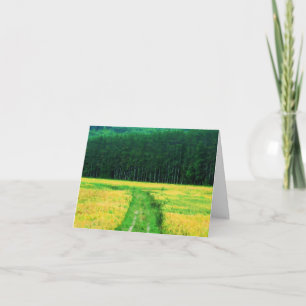 Campo De Flores Amarelas Cartão De Nota De Arte Na