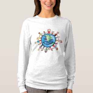 Campo de força para o t-shirt sleeved longo das
