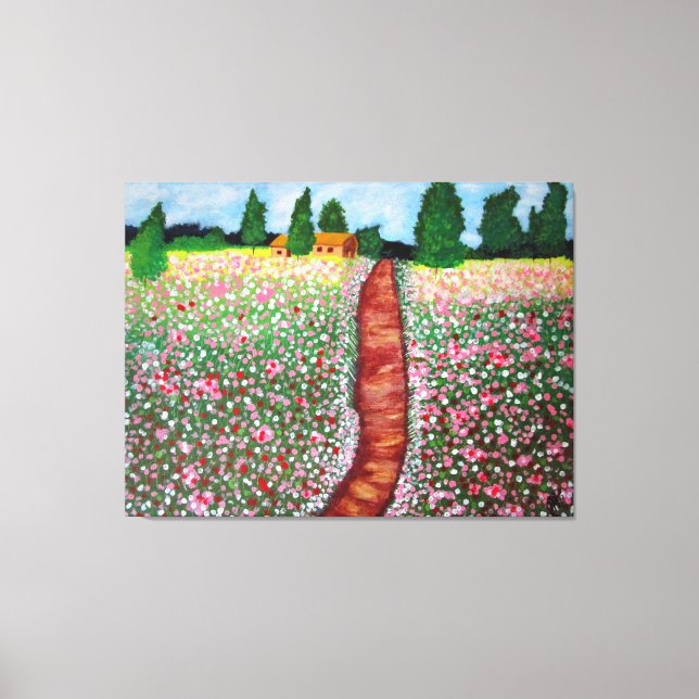 CAMPO DE IMPRESSÃO DE FLORES CANVAS (Frente)