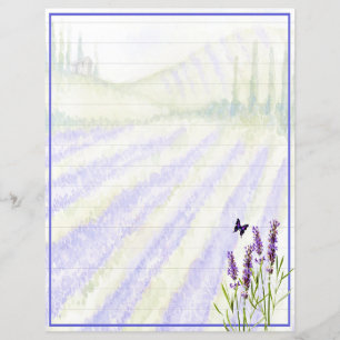 Campo de lavanda aquarela