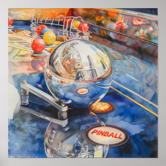Campo de reprodução Pinball com Aquarela Poster 5