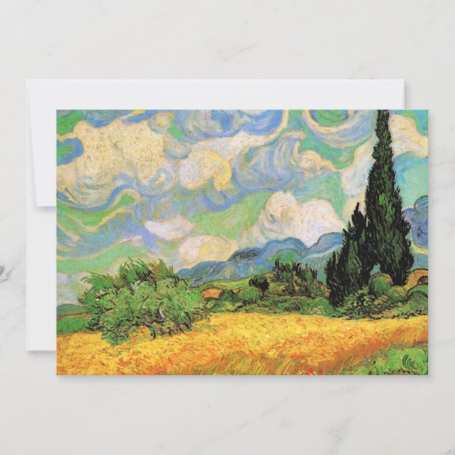 Campo de trigo com ciprestes de Van Gogh em Haute  (Frente)