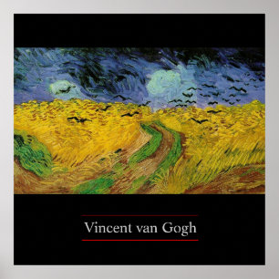 Campo de trigo com corvos por van Gogh Poster Impr