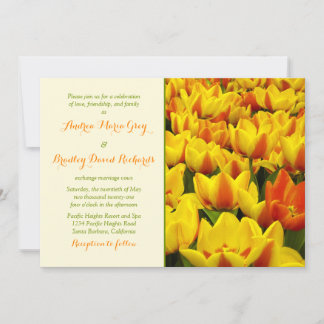 Campo Laranja Amarelo de Tulips Convite de Casamen