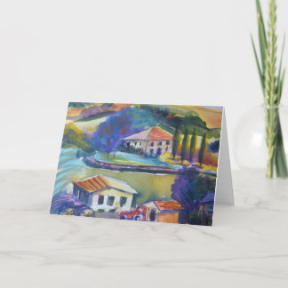 Campo que cultiva no cartão vazio de Toscânia