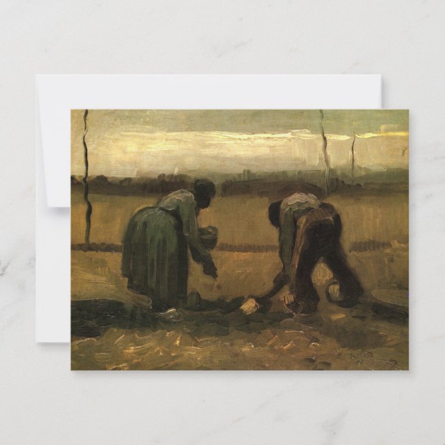 Camponesa Plantando Batata por Vincent van Gogh (Frente)