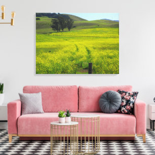 Campos de sementes de mostarda - Canvas