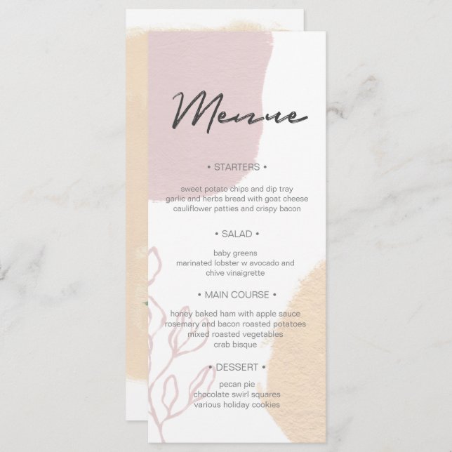 Campos dos Sonhos ⎥ Convite para Menu de Jantar de (Frente/Verso)