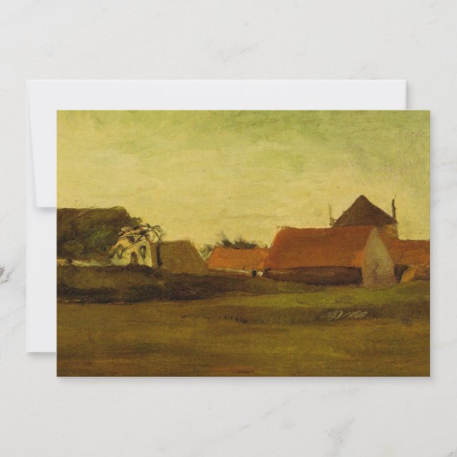 Campos em Loosduinen Haia por Vincent van Gogh (Frente)