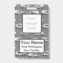 Campos personalizados - Crachá de Cinza